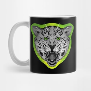 illustrated Jaguar PRIDE series eye colour trim, grey scale animal Mug